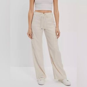 American Eagle Dreamy Drape Stretch Super High Waisted Baggy Wide Leg Pant